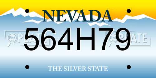 564H79 Nevada License Plate