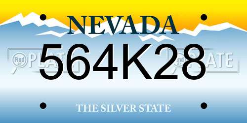 564K28 Nevada License Plate