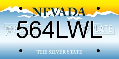 564LWL Nevada License Plate