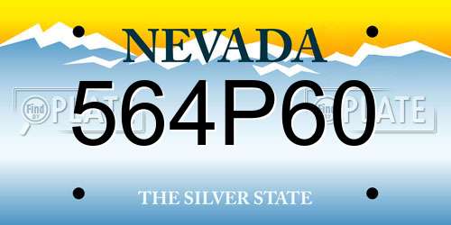 564P60 Nevada License Plate