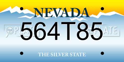 564T85 Nevada License Plate