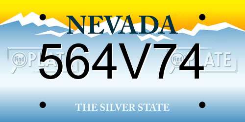 564V74 Nevada License Plate