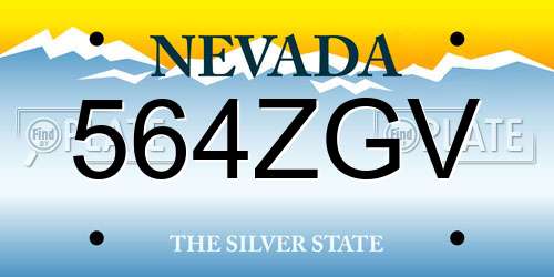 564ZGV Nevada License Plate