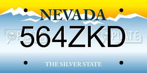 564ZKD Nevada License Plate