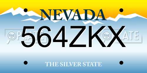 564ZKX Nevada License Plate