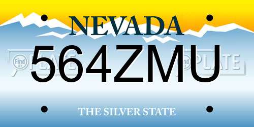 564ZMU Nevada License Plate