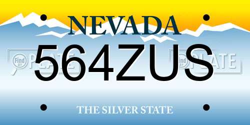 564ZUS Nevada License Plate