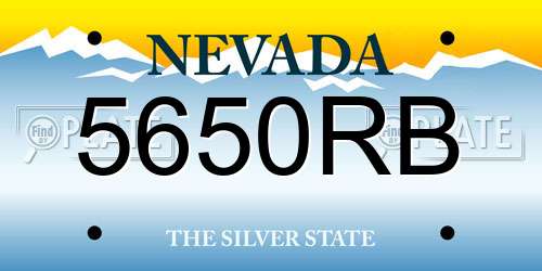 5650RB Nevada License Plate