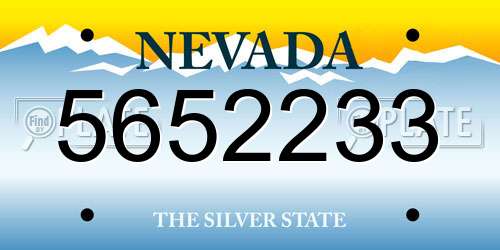 5652233 Nevada License Plate