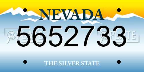 5652733 Nevada License Plate