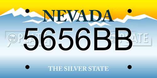 5656BB Nevada License Plate