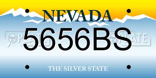 5656BS Nevada License Plate