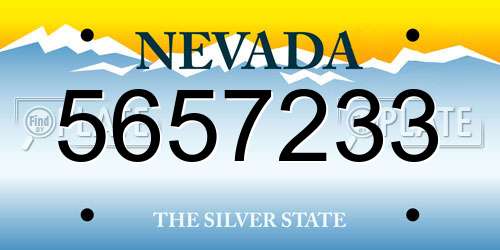 5657233 Nevada License Plate