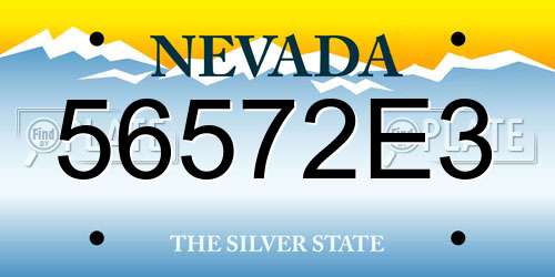 56572E3 Nevada License Plate