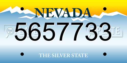 5657733 Nevada License Plate