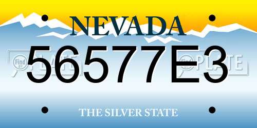 56577E3 Nevada License Plate