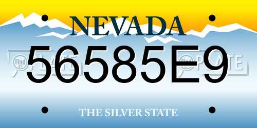 56585E9 Nevada License Plate