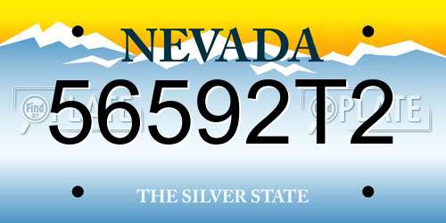 56592T2 Nevada License Plate
