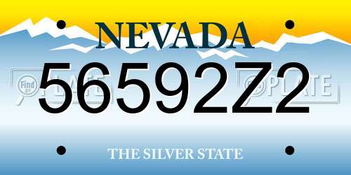 56592Z2 Nevada License Plate