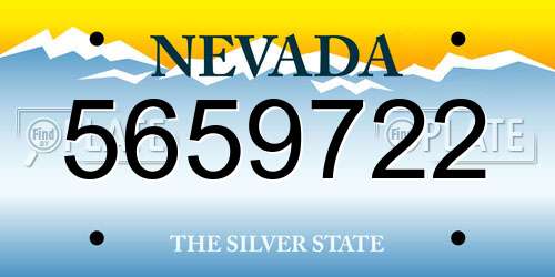 5659722 Nevada License Plate