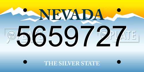 5659727 Nevada License Plate