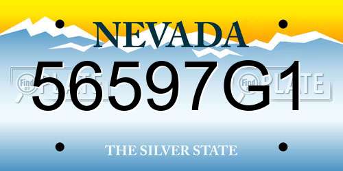 56597G1 Nevada License Plate