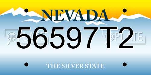 56597T2 Nevada License Plate
