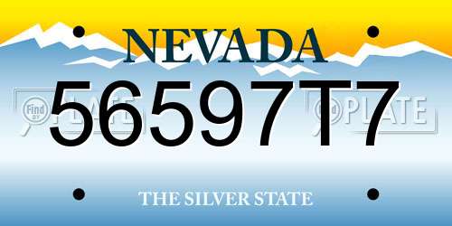 56597T7 Nevada License Plate