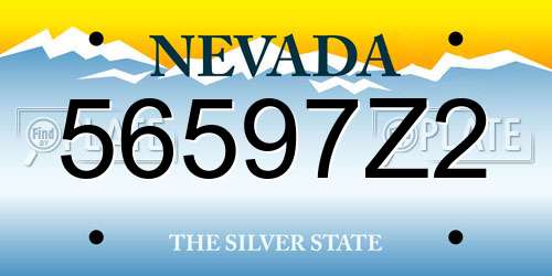 56597Z2 Nevada License Plate