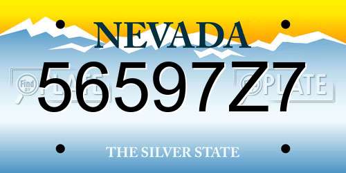 56597Z7 Nevada License Plate