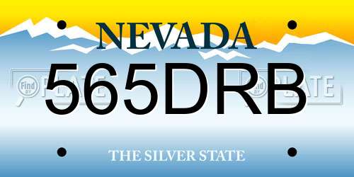 565DRB Nevada License Plate