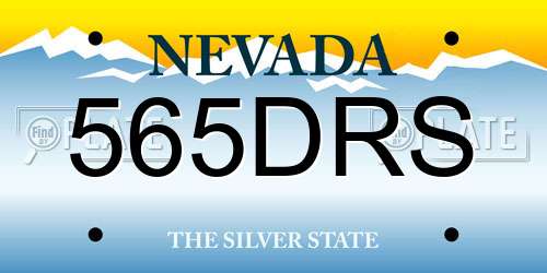 565DRS Nevada License Plate