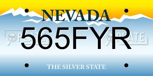565FYR Nevada License Plate