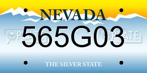565G03 Nevada License Plate