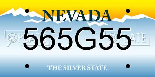 565G55 Nevada License Plate