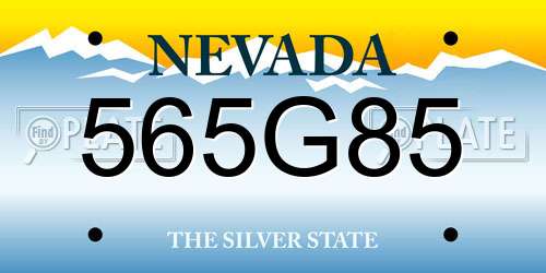 565G85 Nevada License Plate