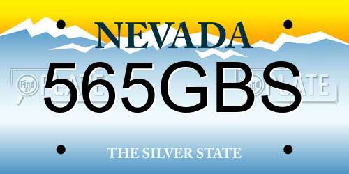 565GBS Nevada License Plate