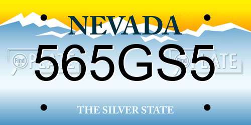 565GS5 Nevada License Plate