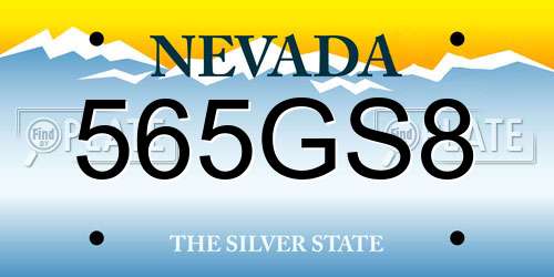 565GS8 Nevada License Plate