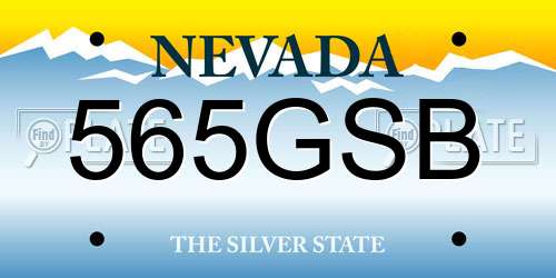 565GSB Nevada License Plate