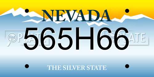 565H66 Nevada License Plate