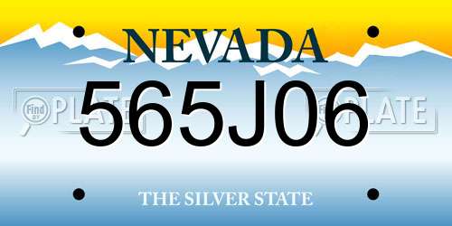 565J06 Nevada License Plate