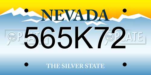 565K72 Nevada License Plate