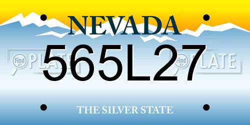 565L27 Nevada License Plate