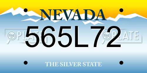 565L72 Nevada License Plate
