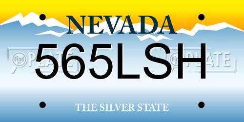 565LSH Nevada License Plate