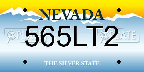 565LT2 Nevada License Plate