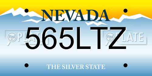 565LTZ Nevada License Plate