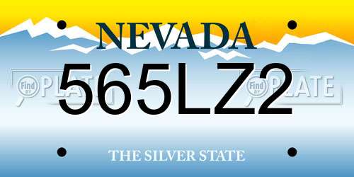 565LZ2 Nevada License Plate
