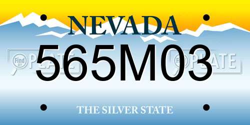 565M03 Nevada License Plate